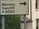 The first sign on the main road