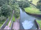 The dam end of the lake.