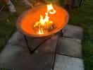 A cosy fire pit outside our tent that we spent time with other people on the campsite