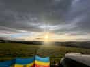 Hills and sunset, lovely view
