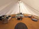Inside the safe tent