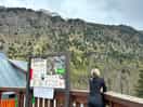 Looking over to the bridge of panic on the via ferrata