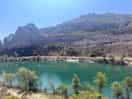 The scenic views of the lake next to the campsite.