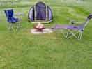 Our tent all set up for our first night at walltree house.