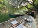 The calm lake from the rowing boat!