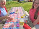 Lovely picnic bench for our personal use
