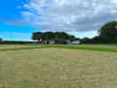 Freshly mowed and space to run without loads of tents and campervans squished in