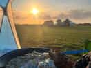 Sunset in camping