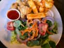 Halloumi fried and squid