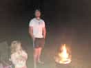 Enjoying a campside fire