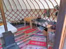 Inside the yurt