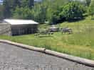 Pizza area/communal camp fire and hut is where the shop is