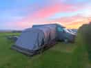 Our set up and sunset