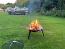 Chilling by the camp fire.