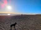 Welcoming morning sun on the beach, short meters away from our vehicle