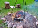 The fire outside