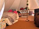 Inside our tent there were 2 sizes we were in a smaller tent for a family