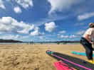 Paddle boarding at treaddurgh bay a 5 minute car journey away from the site.