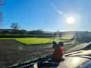 Morning sun over the railway line and bridge