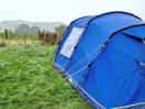 Pitched the tent in the rain