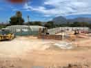 That green house is the indoor pool you cannot see out the glass for dust.
