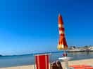 Beach right outside the site