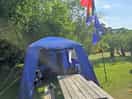 Gazebo up for cooking.