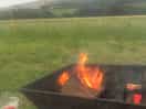 This is the fire pit we hired and the view from our tent.
