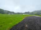 Panoramic view of the site in the rain