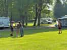 Kids playing by the pitch