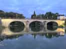 Bridge over river into town, 5mins walk from our pitch