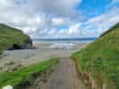 The view as you get to the beach from the campsite