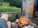 Shepherds hut and firepit