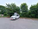 Large flat car park if you arrive too late to get into the camping field.