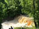 Spectacular aysgarth falls after a night of rain