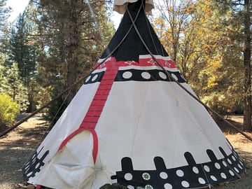 Ceremonial tipi, largest on the property, sleeping up to six