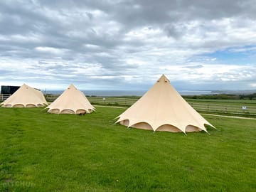 Sea view from the pitches