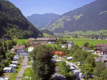 Campsite with Mayrhofen in the background