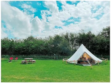 Bell tent and private seating area