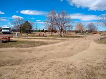Picnic tables around the park