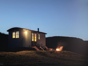 Hut at night