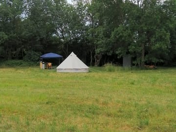 Bell tent with outdoor kitchen gazebo
