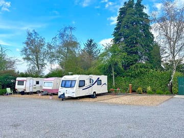 Gravel touring pitch with an electric hook-up