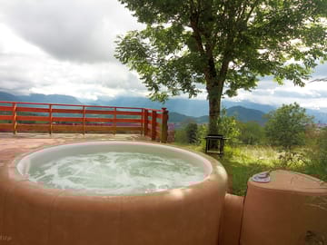 Private hot tub outside