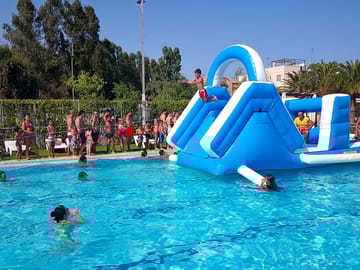 Having fun in the swimming pool