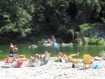 Fun on the river rocks