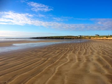 Claggan Island beach, a five-minute walk from the pods