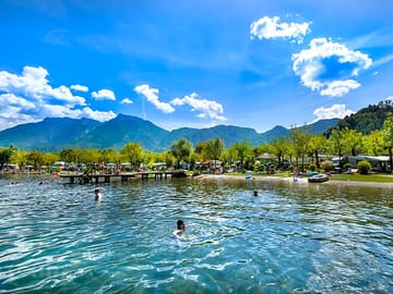 Swimming in the lake