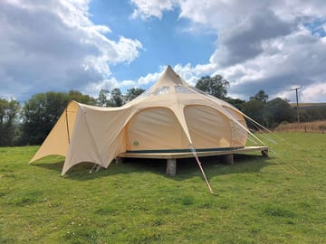 Porch areas outside each tent
