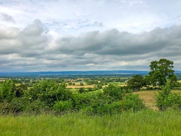 View over landscape from campsite